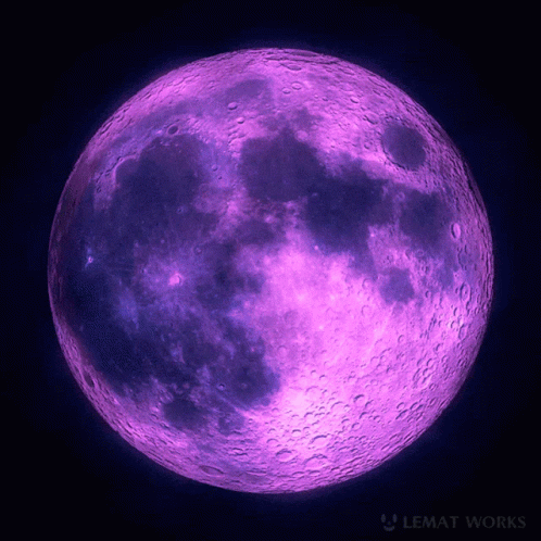 Purple Aesthetic Full Moon Disappearing Moment GIF
