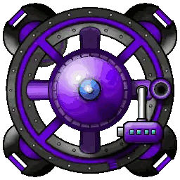 Purple and Black Object With Blue Center