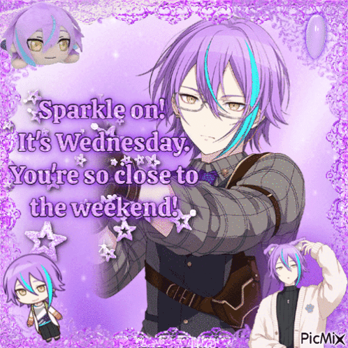 Purple and Blue Anime Character Sparkle It's Wednesday