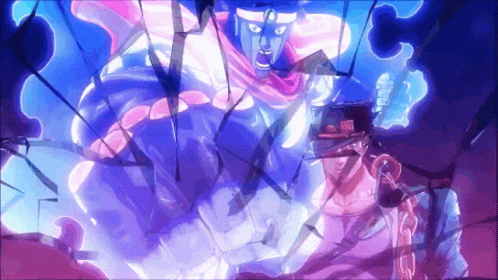 Purple And Blue Beard Portrait GIF
