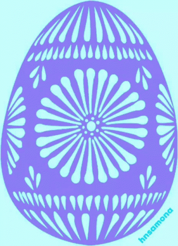 Purple and Blue Easter Egg With Name Hnsama
