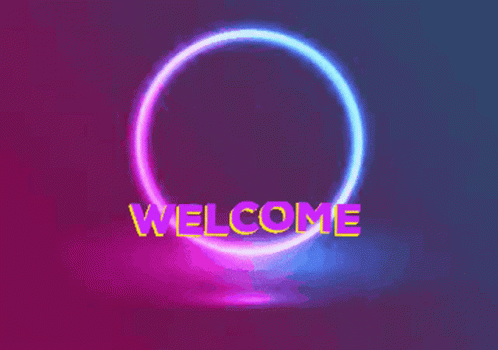Purple And Blue Ring Behind Enjoy Welcome GIF