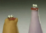 Purple And Brown Eat Swallowing Food GIF