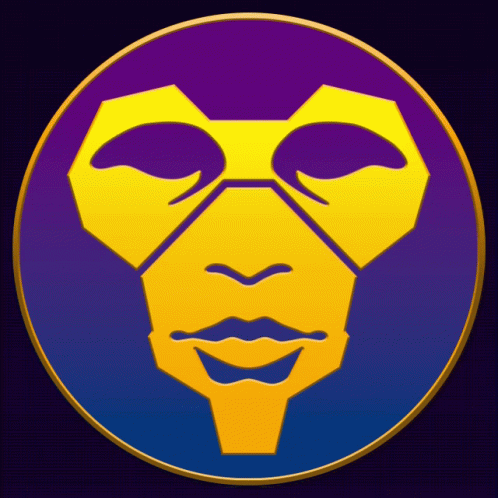 Purple and Gold Circle With Yellow Face