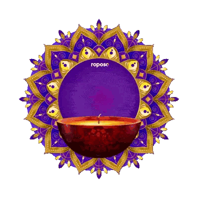 Purple and Gold Mandala with Red Candle