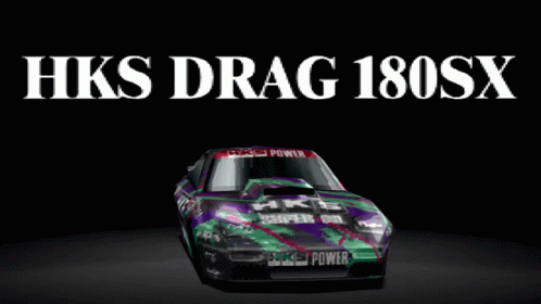 Purple and Green HKS Drag 180SX With Number 601