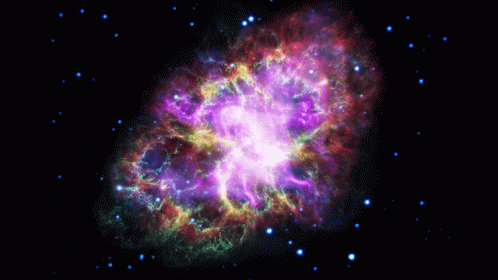 Purple and Green Nebula in Night Sky