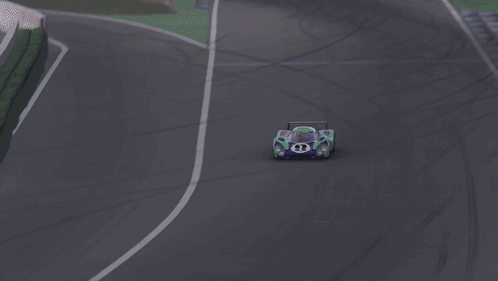 Purple and Green Race Car Number 3