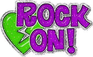 Purple and Green Rock Sign