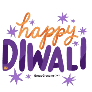 Purple and Orange Diwali Greeting Card