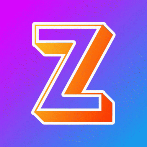 Purple and Orange Letter Z