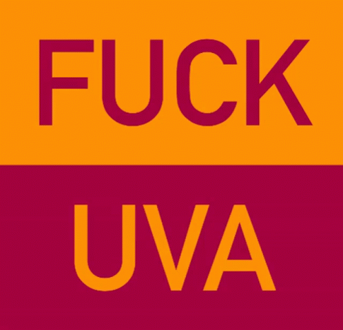 Purple and Orange Sign Saying Fuck Uva