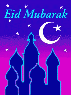 Purple and Pink Background Eid Mubarak