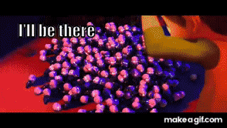 Purple And Pink Balls Saying I'll Be There GIF