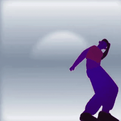 Purple And Red Silhouette On Rock GIF