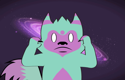 Purple and Teal Galaxy Animal