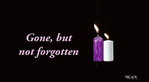 Purple and White Candle Gone But Not Forgotten