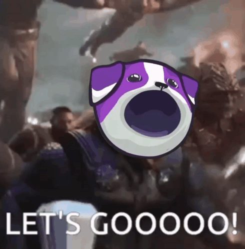 Purple And White Dog Saying Let's Gooooo GIF