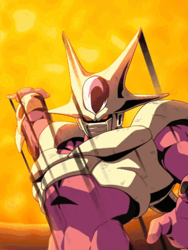 Purple and White Monster on Yellow Background
