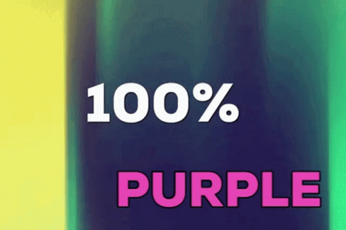 Purple and Yellow Background Saying 100% Purple