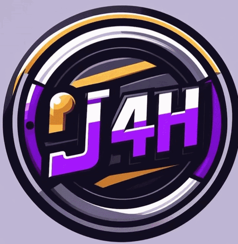 Purple and Yellow Logo Saying J4H