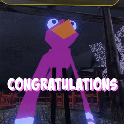 Purple Animated Bird Well Done Congratulations GIF