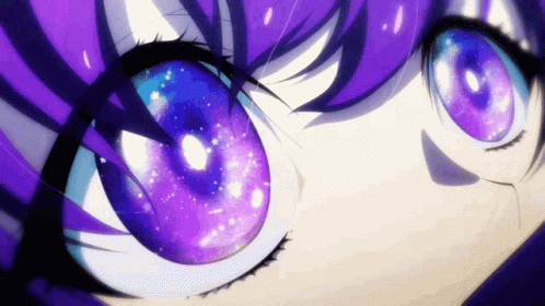 Purple Anime Girl With Big Eyes GIF