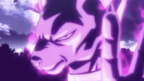 Purple Anime Character Close Up With Cloudy Sky