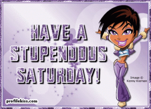 Purple Art Card Saturday Blessings GIF