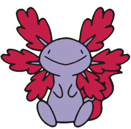 Purple Axolotl With Red Wings