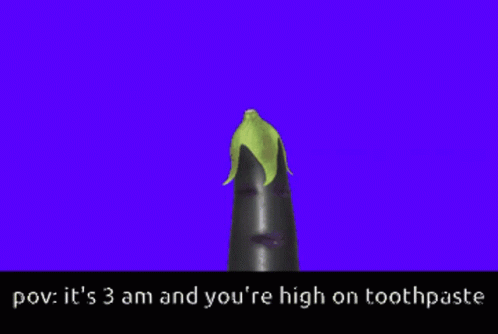 Purple Background Cartoon Eggplant With Face