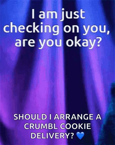 Purple Background Checking On You Crumbl Cookie Delivery