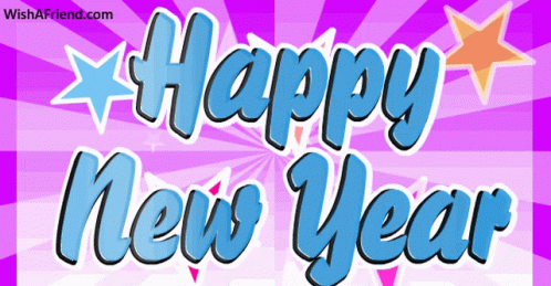 Purple Background Happy New Year Blue GIF