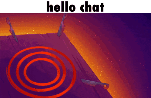 Purple Background Red Circle Saying Hello Chat GIF