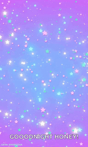 Purple Background With Stars Saying Goodnight Honey GIF