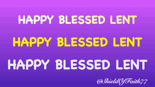 Purple Background With Yellow Happy Blessed Lent GIF