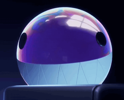 Purple Ball with White Mouth and Teeth