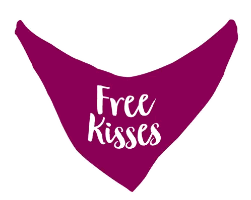 Purple Bandana with Free Kisses