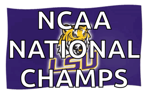 Purple Banner Saying NCAA National Champs With Tiger GIF