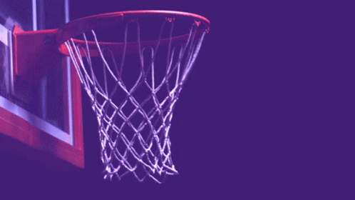 Purple Basketball Hoop Saying Swish GIF