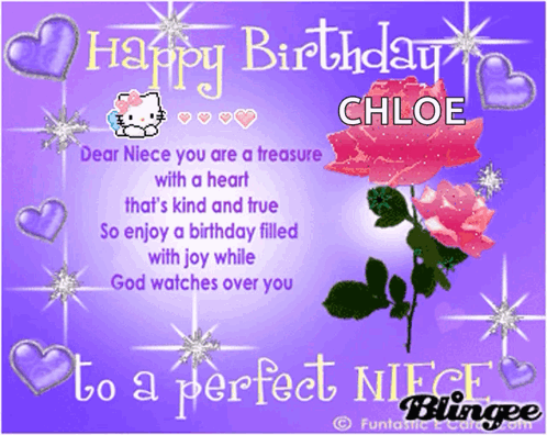 Purple Birthday Card Chloe Hearts Roses