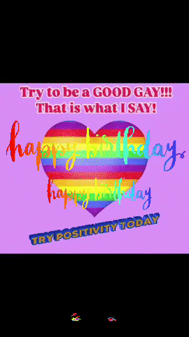 Purple Birthday Card With Rainbow Heart GIF