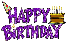 Purple Birthday Sign With Cake