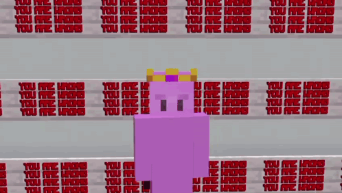 Purple Block With Crown Saying You Are Wrong