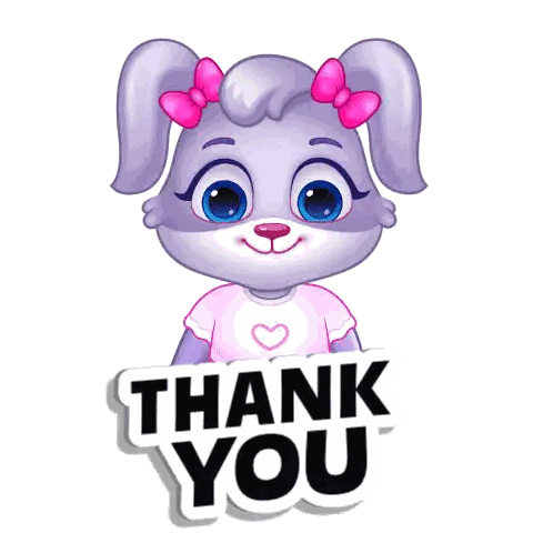 Purple Bunny With Thank You Sign