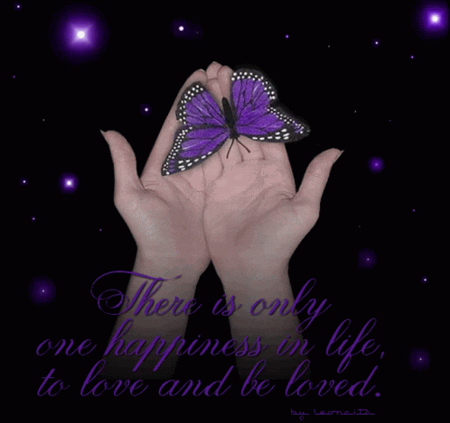Purple Butterfly Hands Happiness GIF