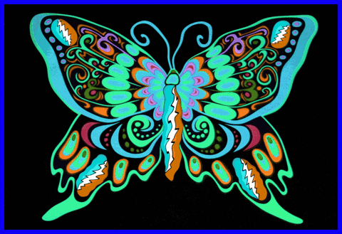 Purple Butterfly Neon Color Design Animation GIF