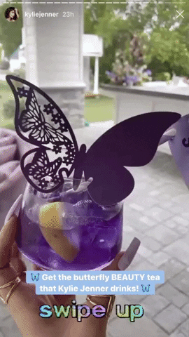 Purple Butterfly Tea Kylie Jenner Instagram GIF