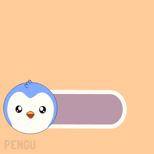 Purple Button Saying Click Here Next To Cartoon Penguin