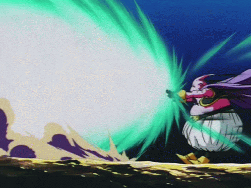 Purple Cape Cartoon Character Throws Green Beam